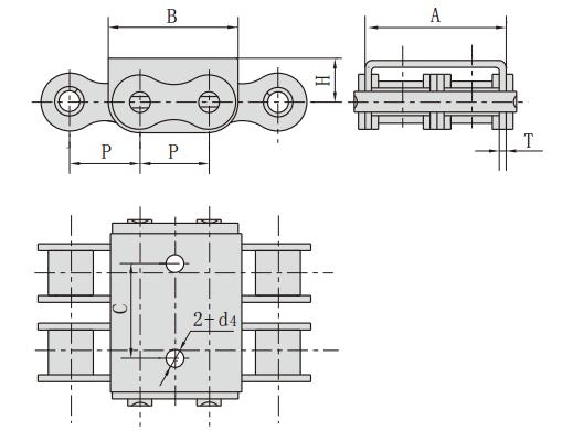 10B-U2F3_<font color='red'>帶U型<font color='red'>附件</font></font>滾子鏈